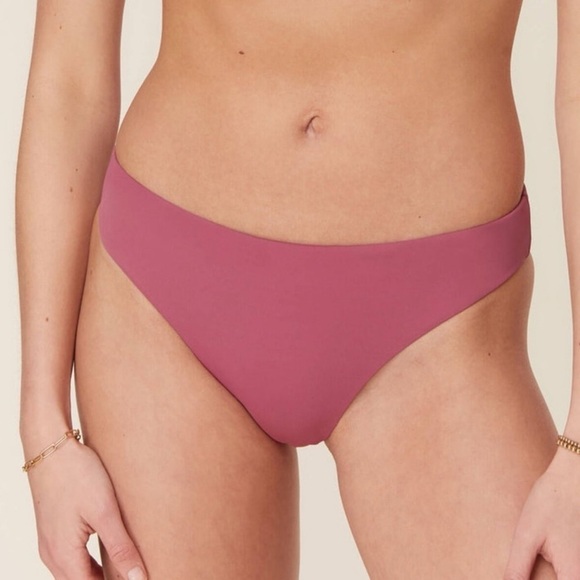 Andie The Symi Bikini Bottom Mulberry Pink Bathing Suit Swimsuit Size L NWT - Picture 1 of 8